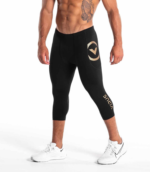 Men's 3/4 Basic Black Active USA Sweatpants Shorts | Zeekas